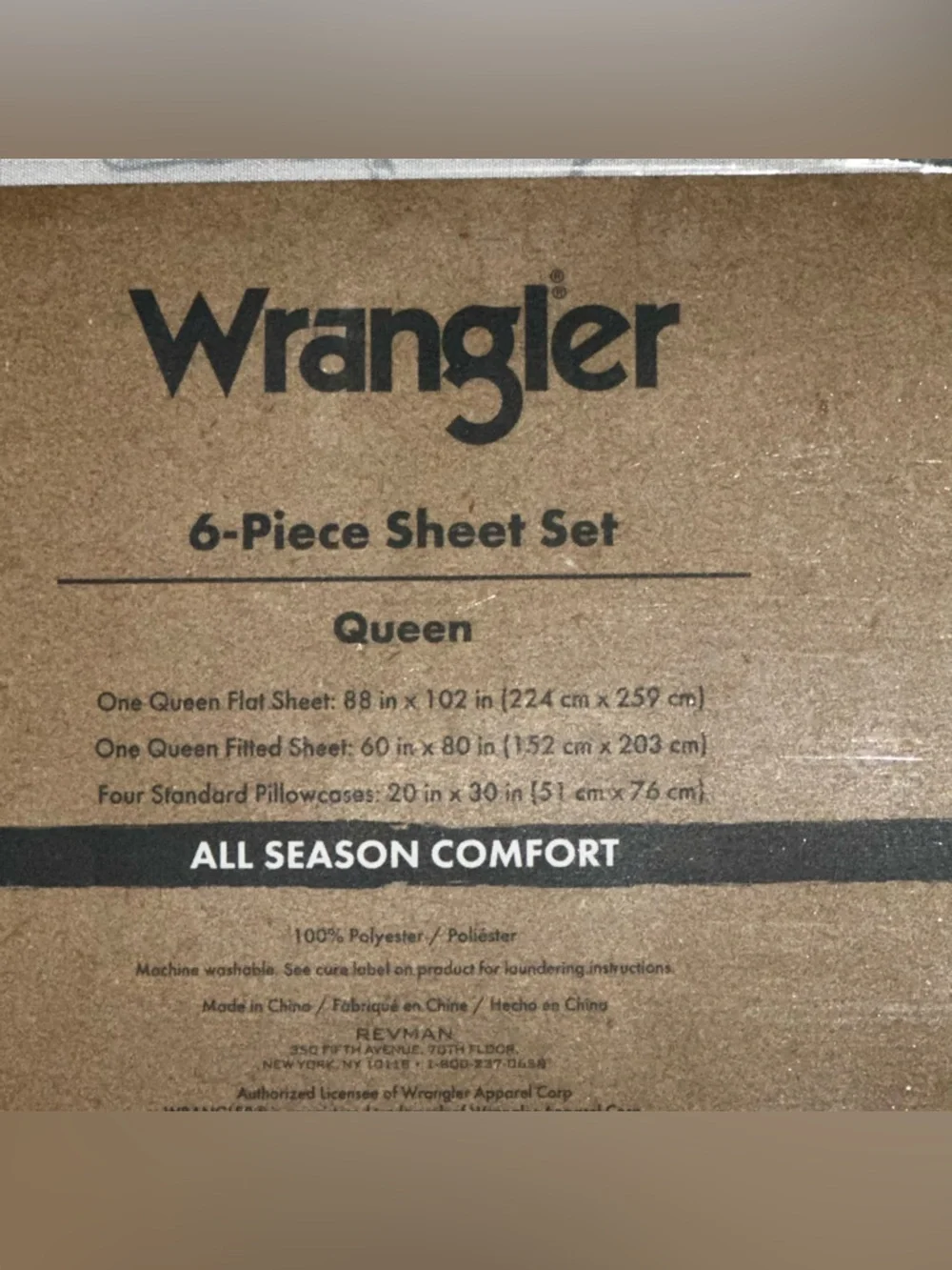 NEW Wrangler Horse Farm 6-Piece Blue Microfiber Queen Sheet Set